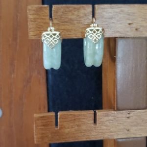 Green jade hoops